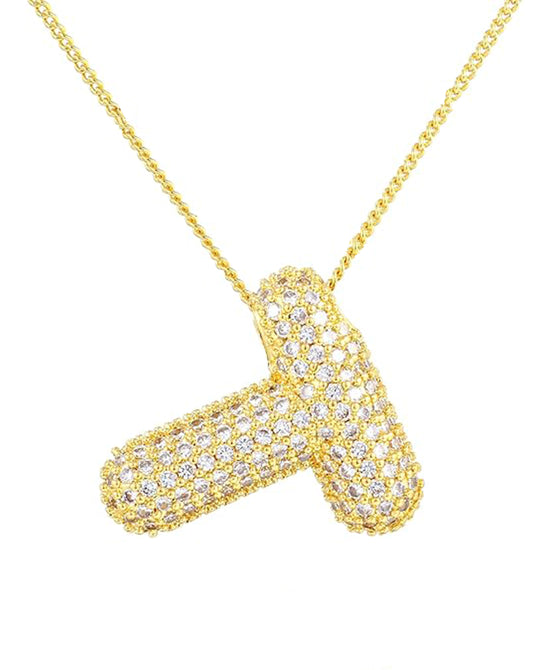 Cubic Zirconia Bubble "T" Necklace view