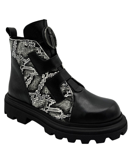 Leather Animal Print Bootie view