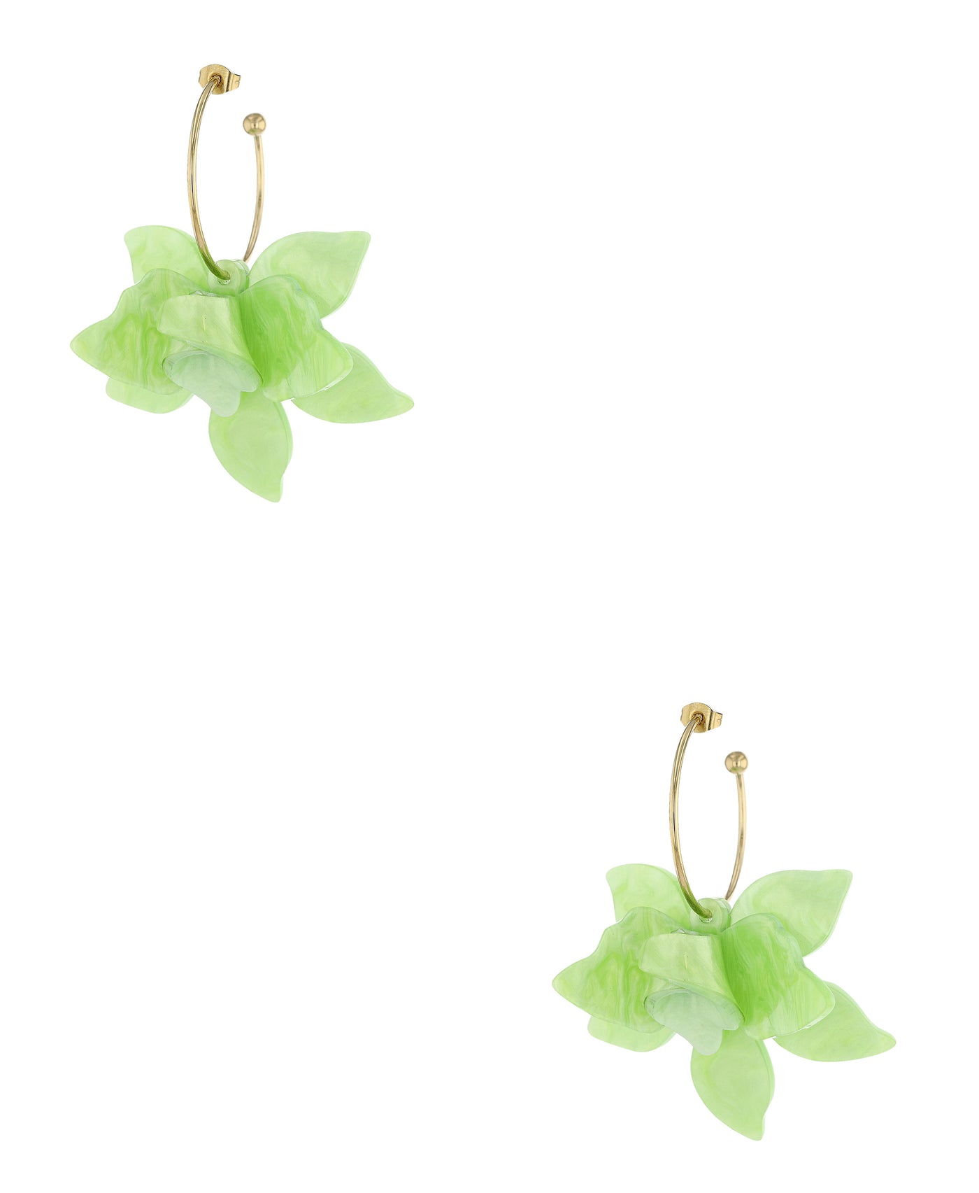 Hoop Resin Flower Earrings view 1