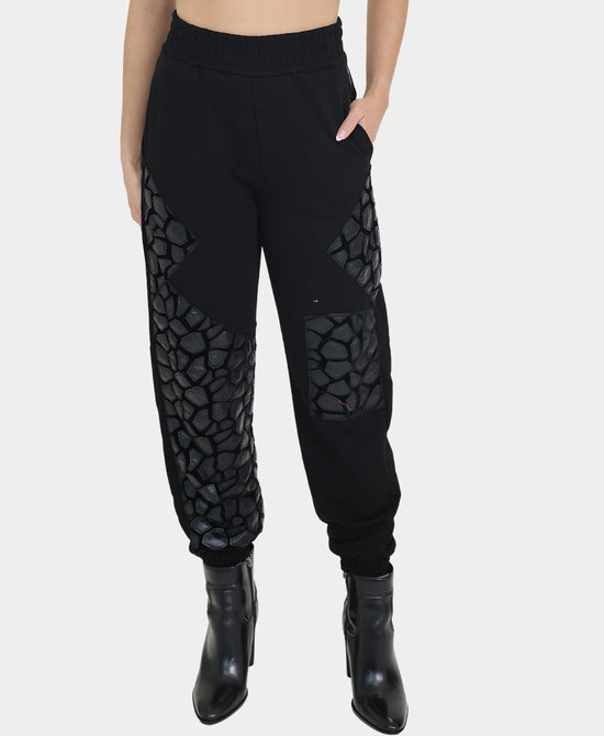 Jogger Pants w/ Faux Leather Detail view