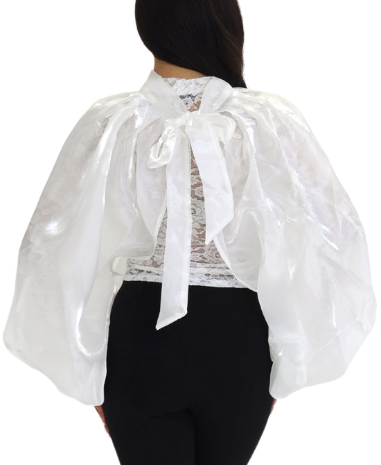 Lace Top w/ Organza Overlay Set- 2 Pc Set view 2