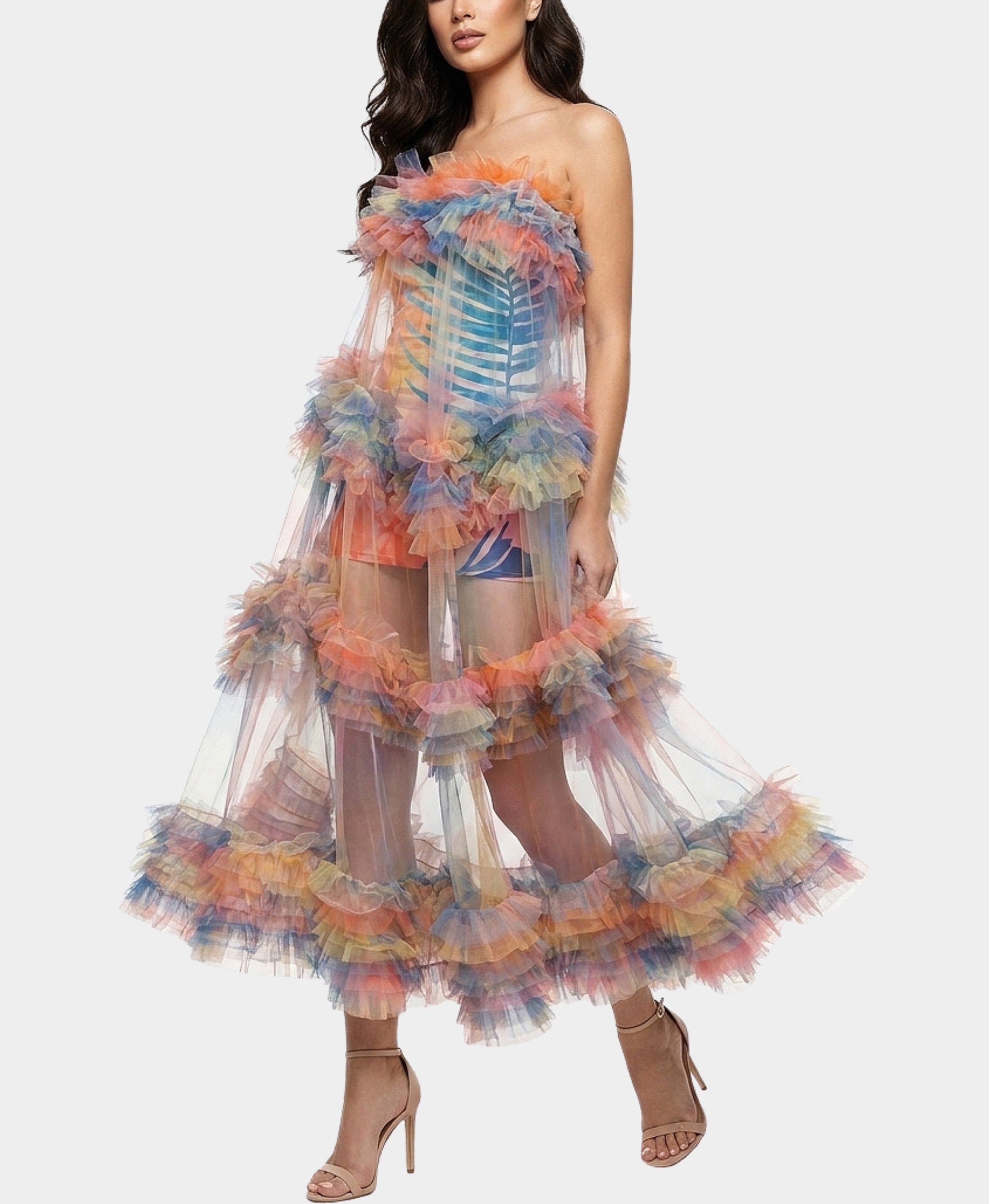 新品未使用　notre emor ruffle tulle dress ruffle tulle dress – NOTRE émor