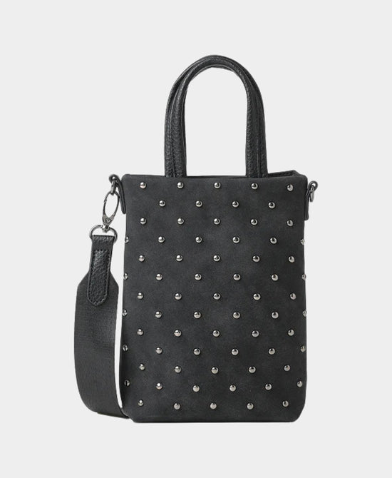 Faux Suede Studded Crossbody Bag view