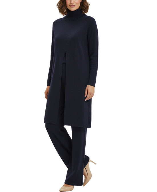 Turtleneck Tunic Sweater w/ Front Slit view
