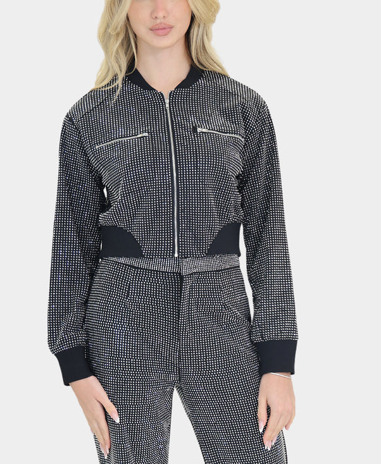 Crystal Covered Bomber Jacket view