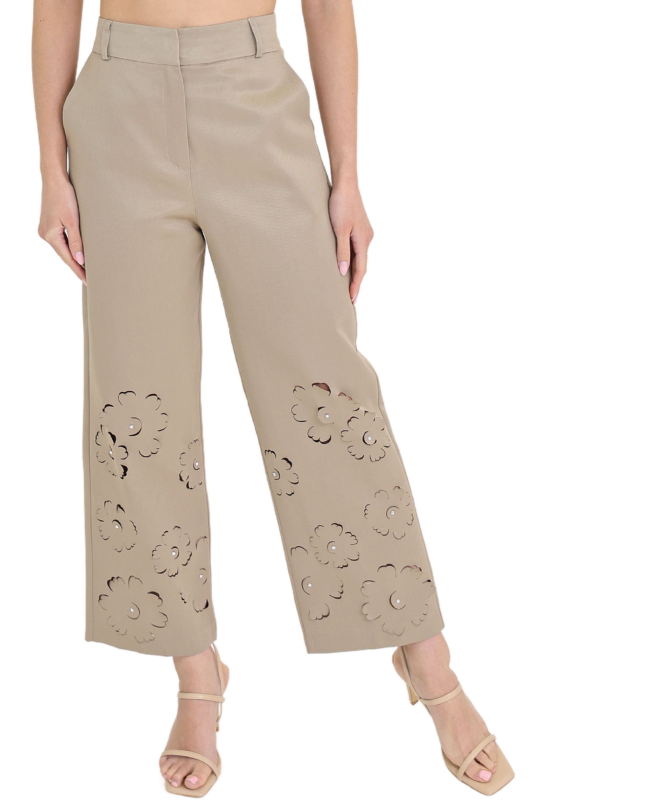 [GRAVER]★ZIPPERED LEGIC WHITE FLOWER BOOTCUT PANTS Miss Me Big Girls 7-16 Embroidered Pocket White Bootcut