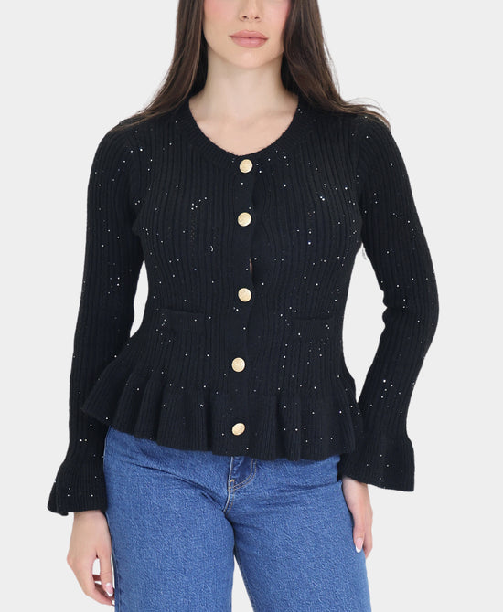 Knit Peplum Sweater w/ Sequins view