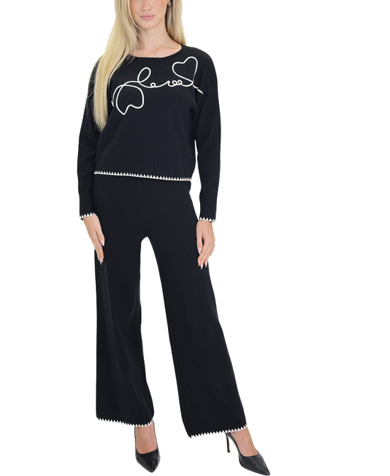 "Love" Knit Top & Pants Set- 2 Pc Set view