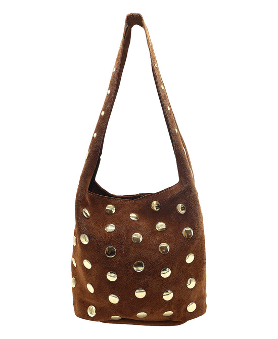 Suede Hobo Bag w/ Studs view