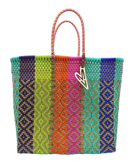 Large Hand Woven Open Tote Bag view 1