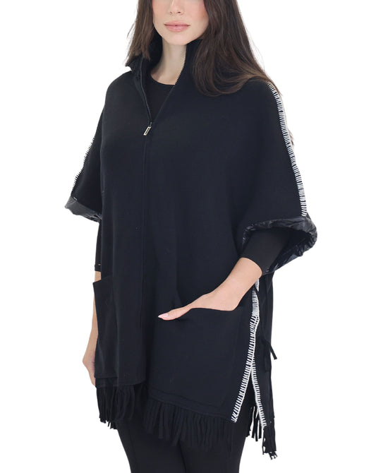 Poncho w/ Stitching Detail view