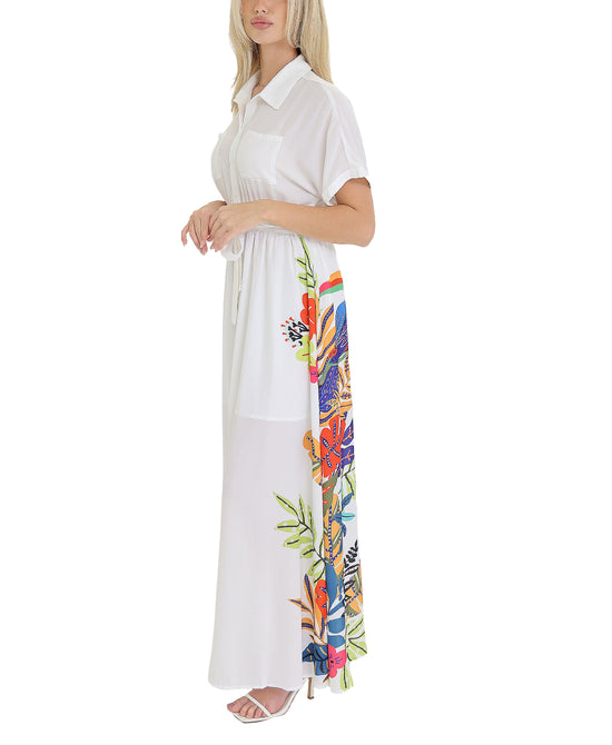 Maxi Dress w/ Parrot Floral Print view 1
