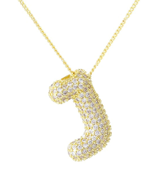 Cubic Zirconia Bubble "J" Necklace view