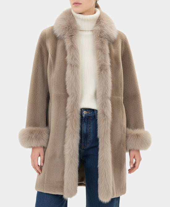 Shearling Jacket w/ Fox Fur Trim view
