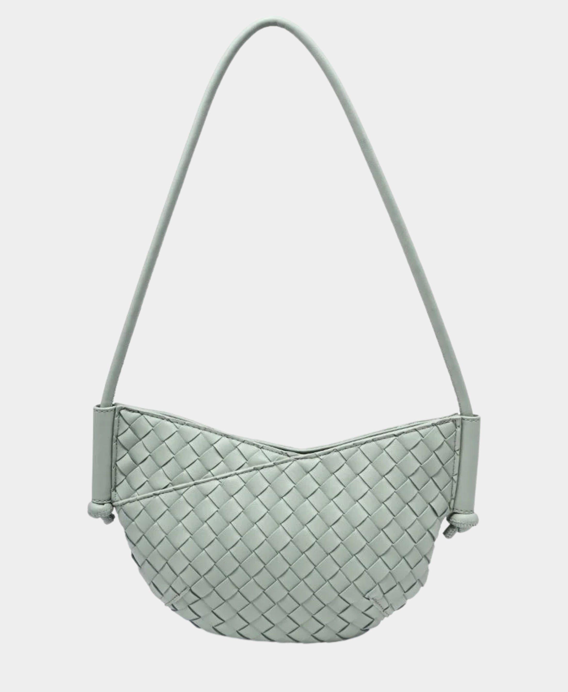 Woven Faux Leather Crescent Shoulder Bag – FOX'S - Online