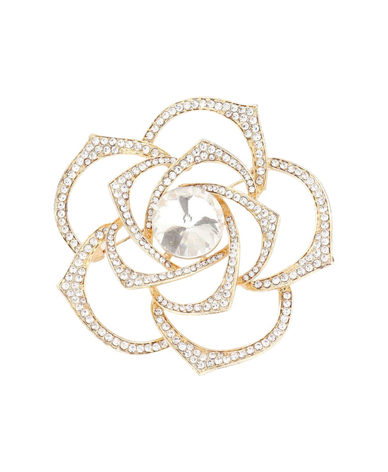 Oversized Rose Crystal Brooch view