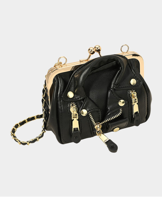 Mini Faux Leather Jacket Crossbody Bag view