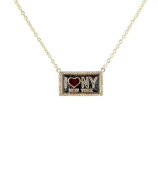 "I Love NY" CZ Necklace view