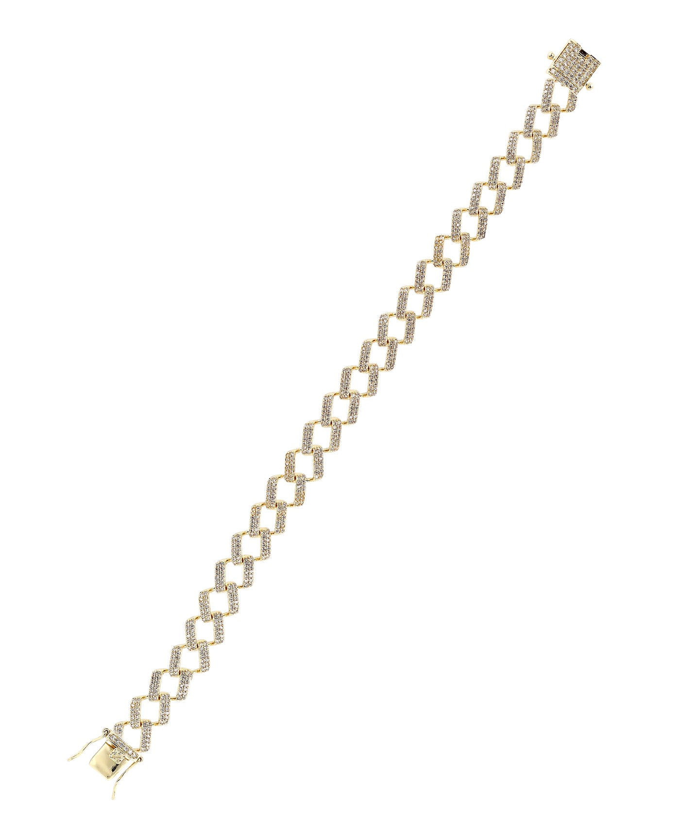 Men's Chain Link Bracelet w/ Cubic Zirconia view 1