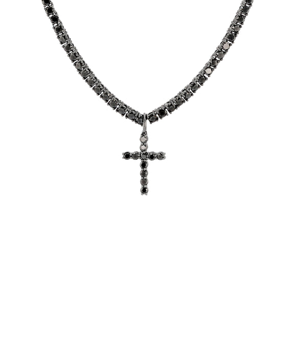 Men's Cross Tennis Necklace w/ Cubic Zirconia view