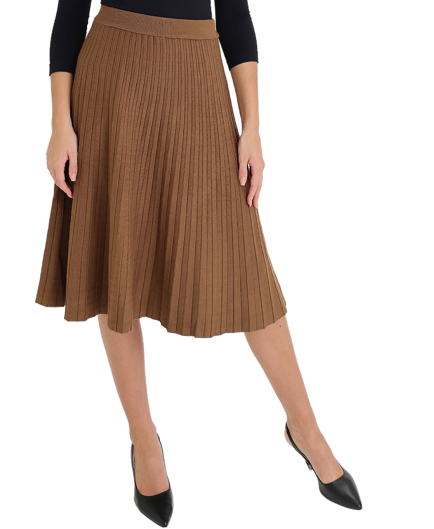 Pleated Knit Skirt view 1