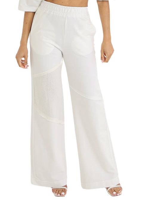 Wide Legs Pants w/ Textured Detail view 1