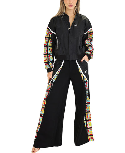 Crochet Trim Bomber Jacket image 2