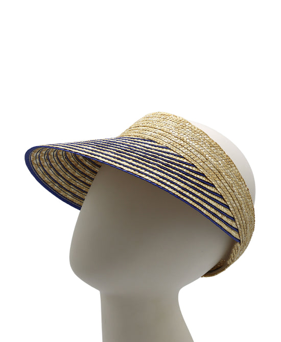 Straw Striped Visor Hat view 