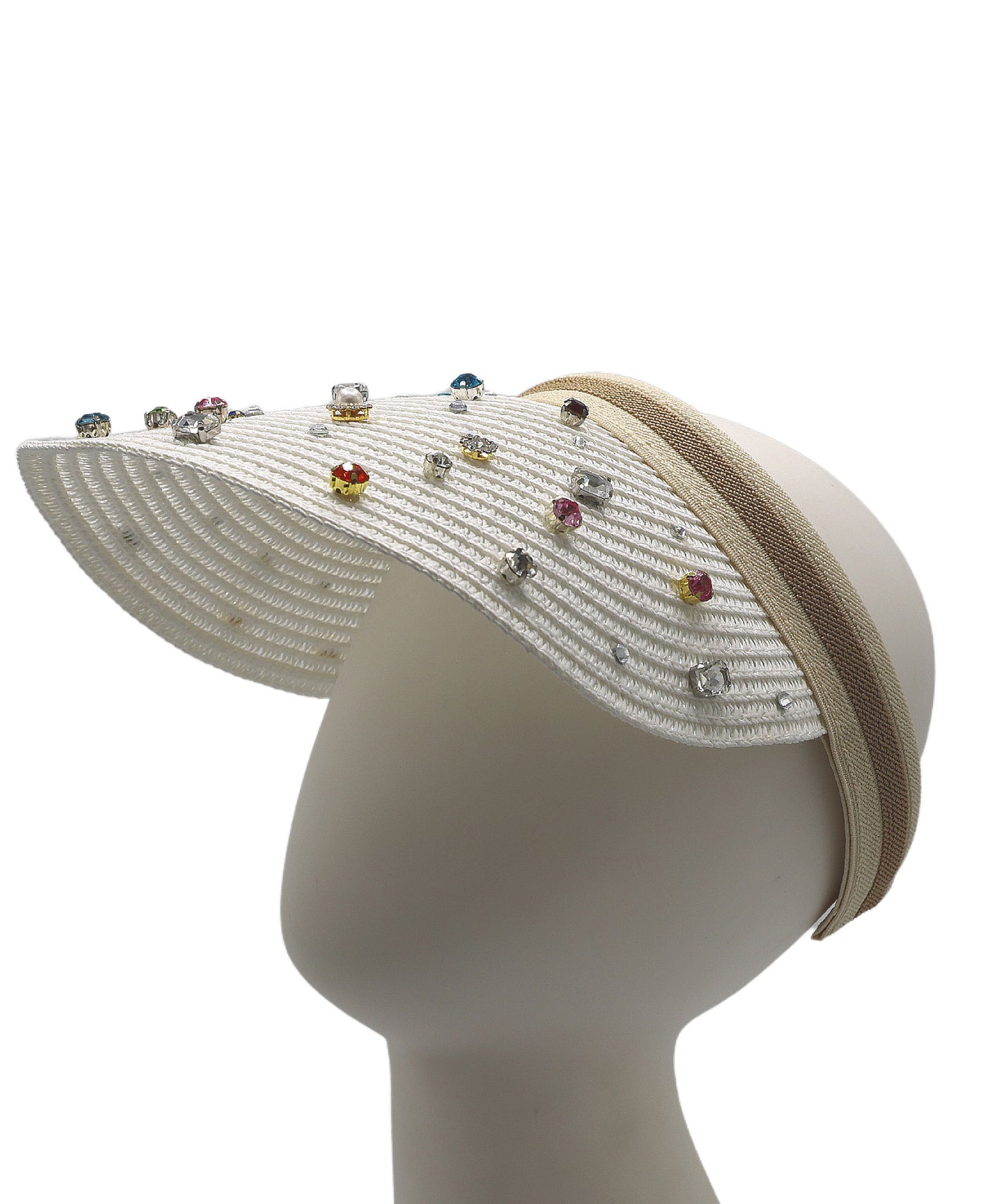 Straw Visor Hat w/ Jewels view 1