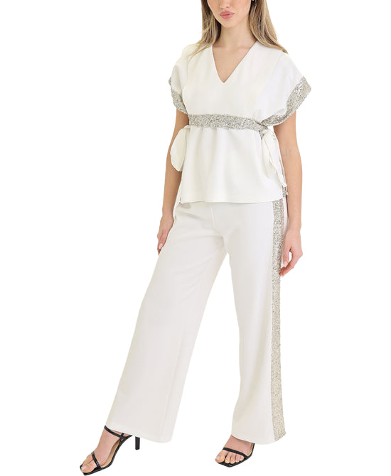 Top & Pant w/ Sequin Trim Set- 2 Pc Set view 