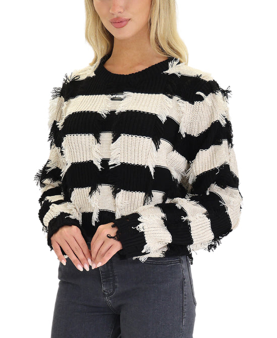 Stripe Sweater w/ Fringe view 