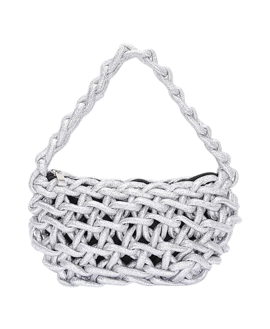 Metallic Braided Handbag view 