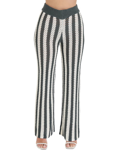 Striped Crochet Pants image 1
