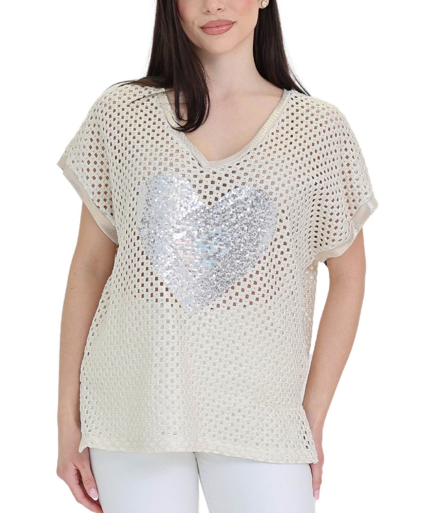 Crochet Top w/ Sequin Heart view 1