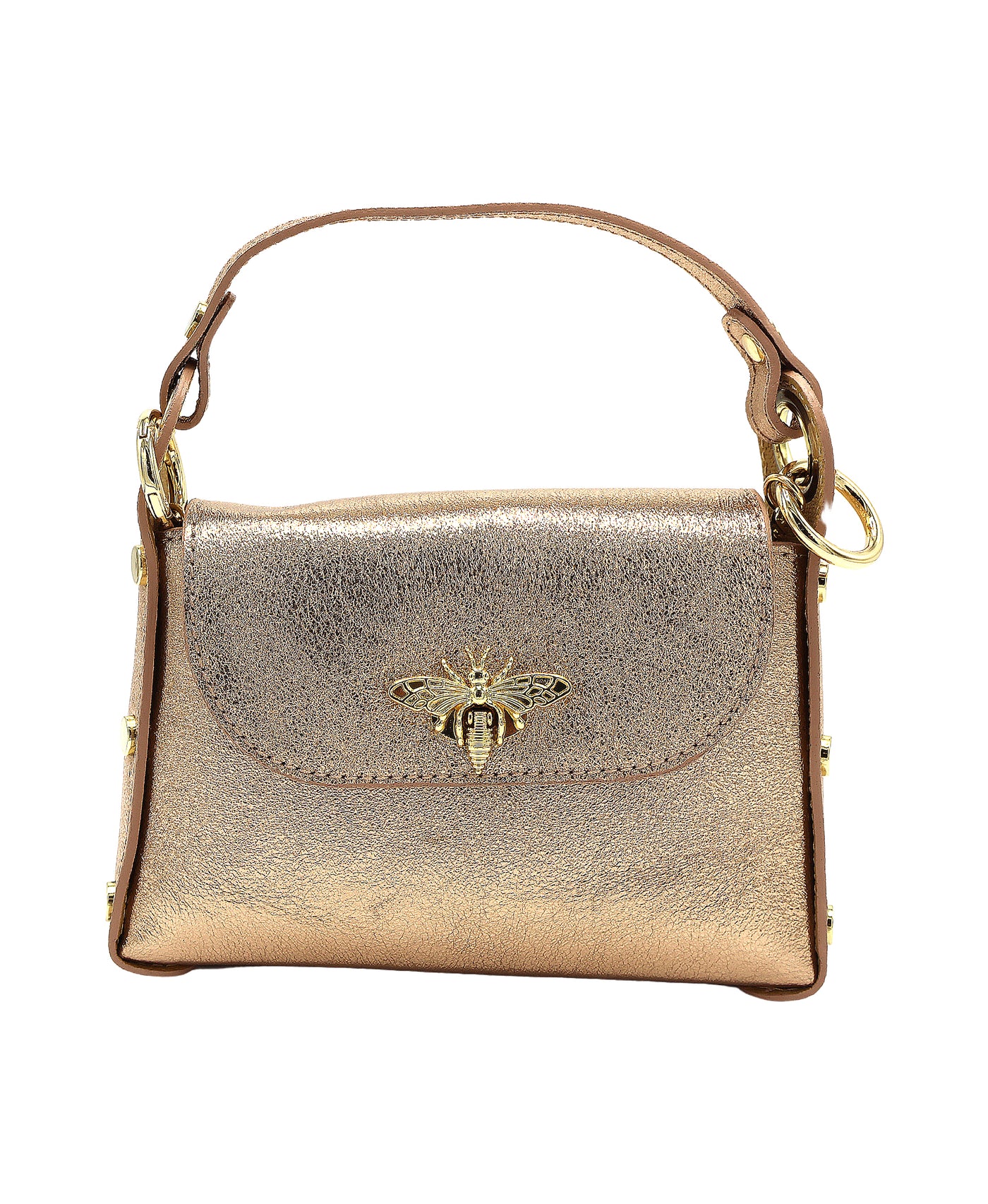 Leather Metallic Bee Handbag view 1