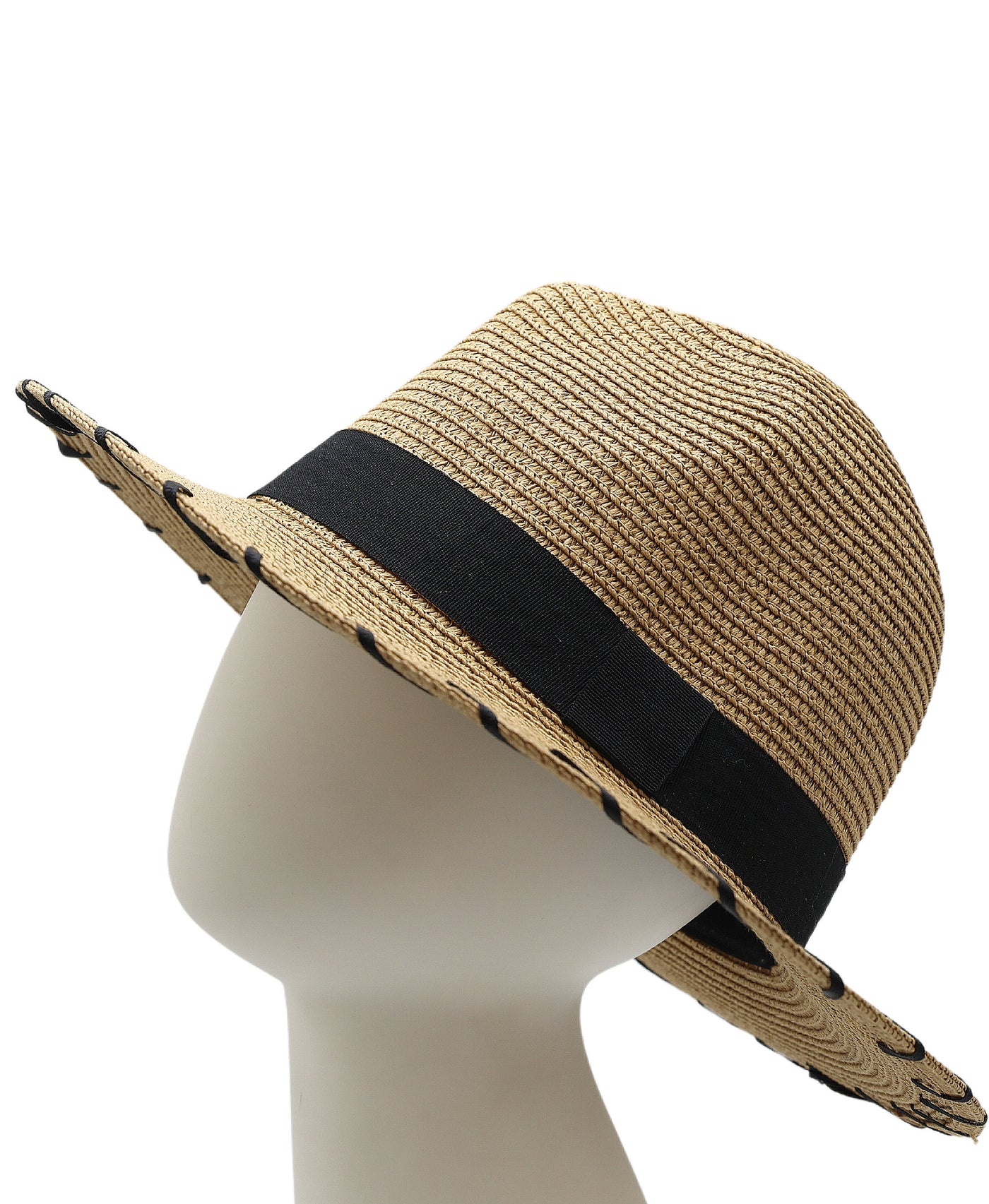 Fedora Hat w/ Whipstitch & Ribbon Detail view 1