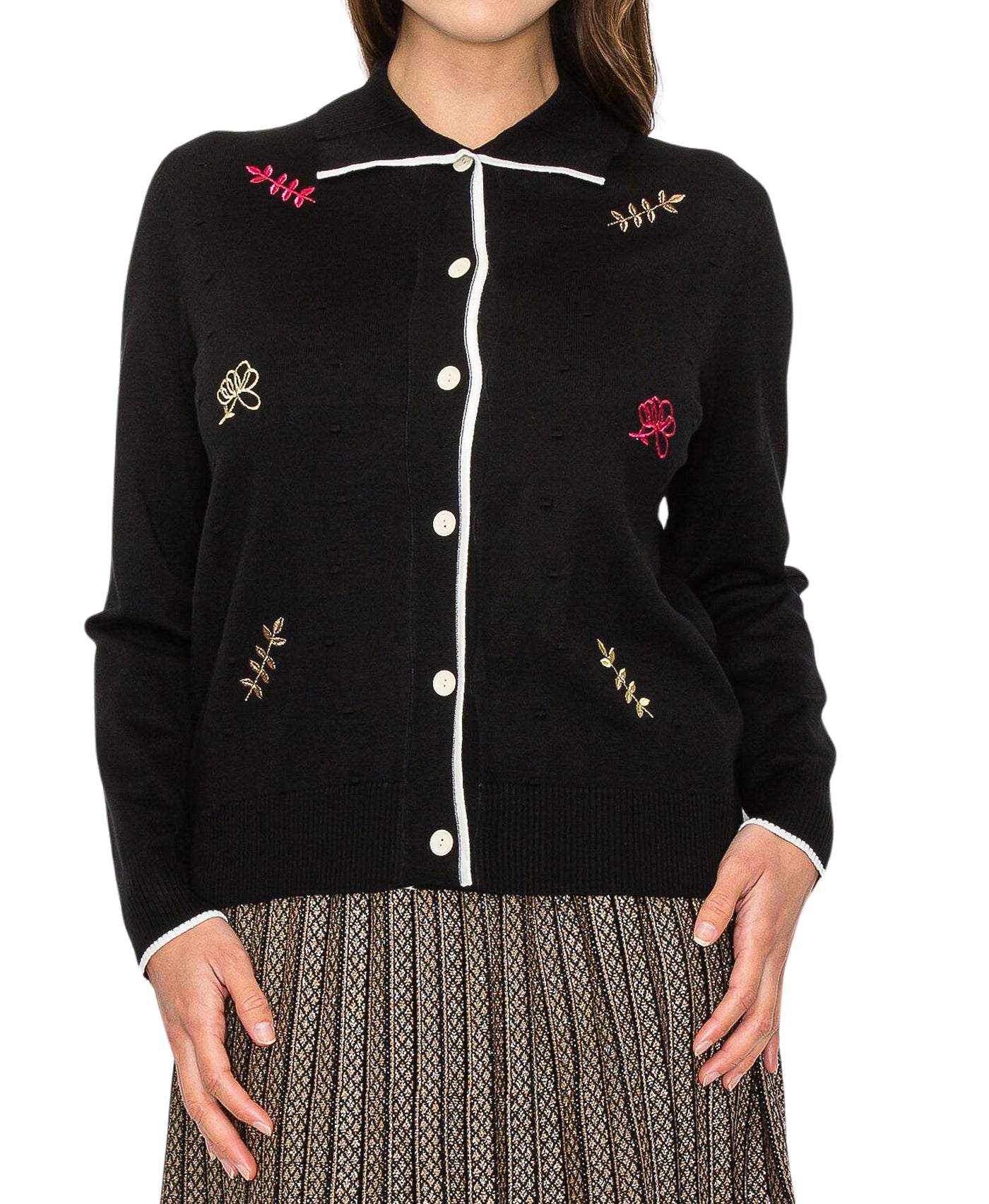 Cardigan w/ Embroidered Detail view 1