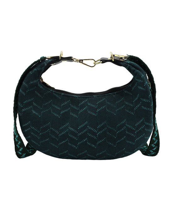 Metallic Zig-Zag Crossbody Bag view 