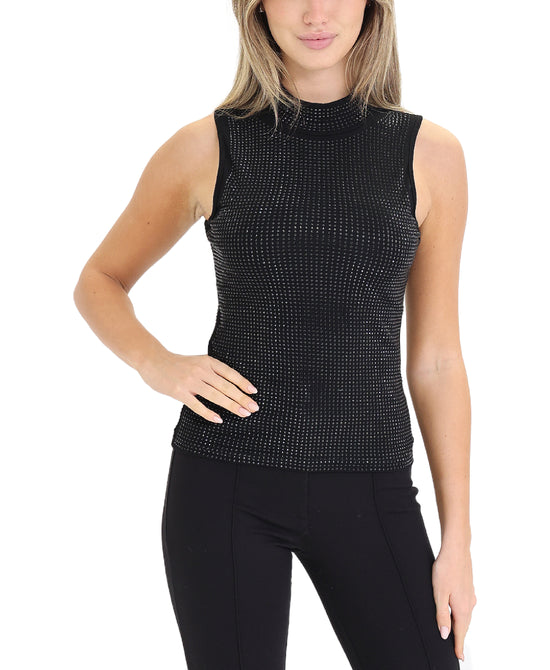 Crystal Studded Knit Tank view 