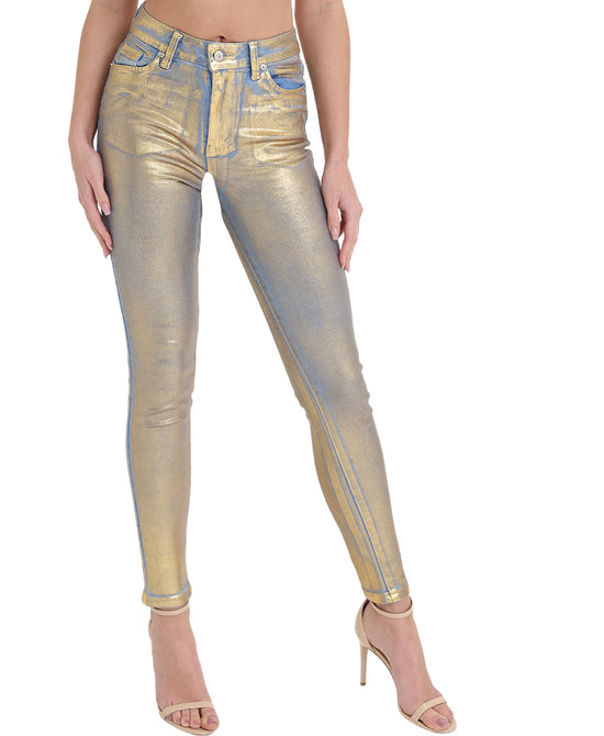 Metallic Coated Jeans view 1