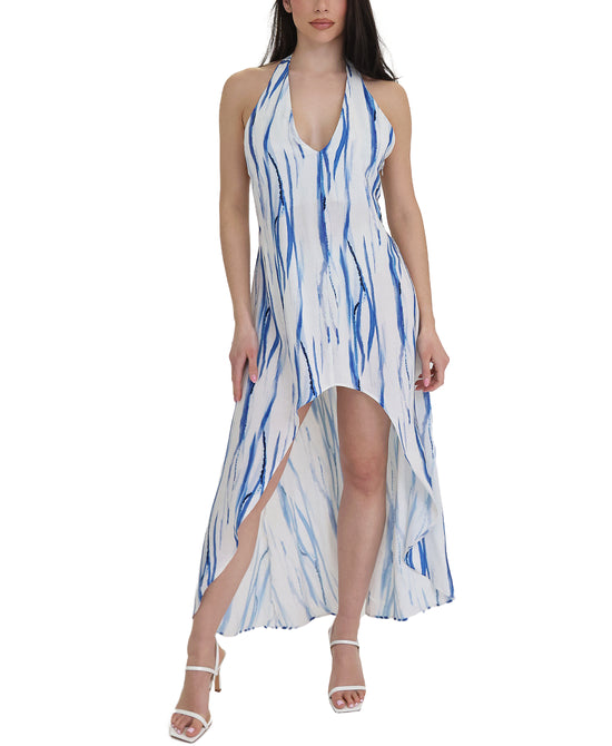 Printed Hi Lo Swim Cover-Up w/ Back Detail view 