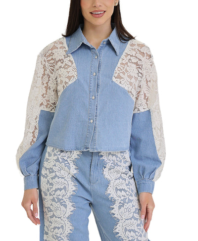 Denim & Lace Shirt image 1