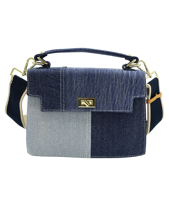 Denim Patchwork Handbag view 