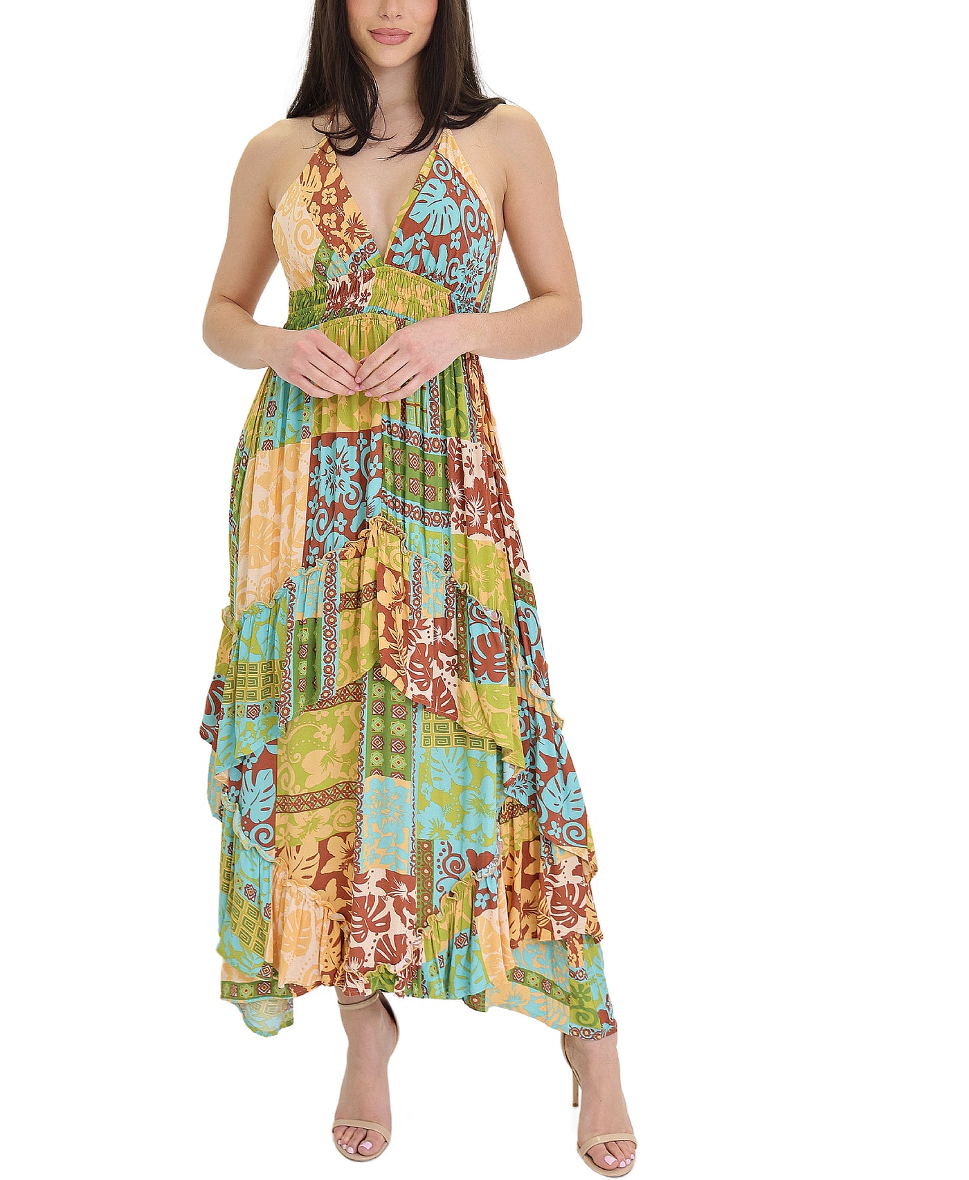 Printed Halter Maxi Dress view 1