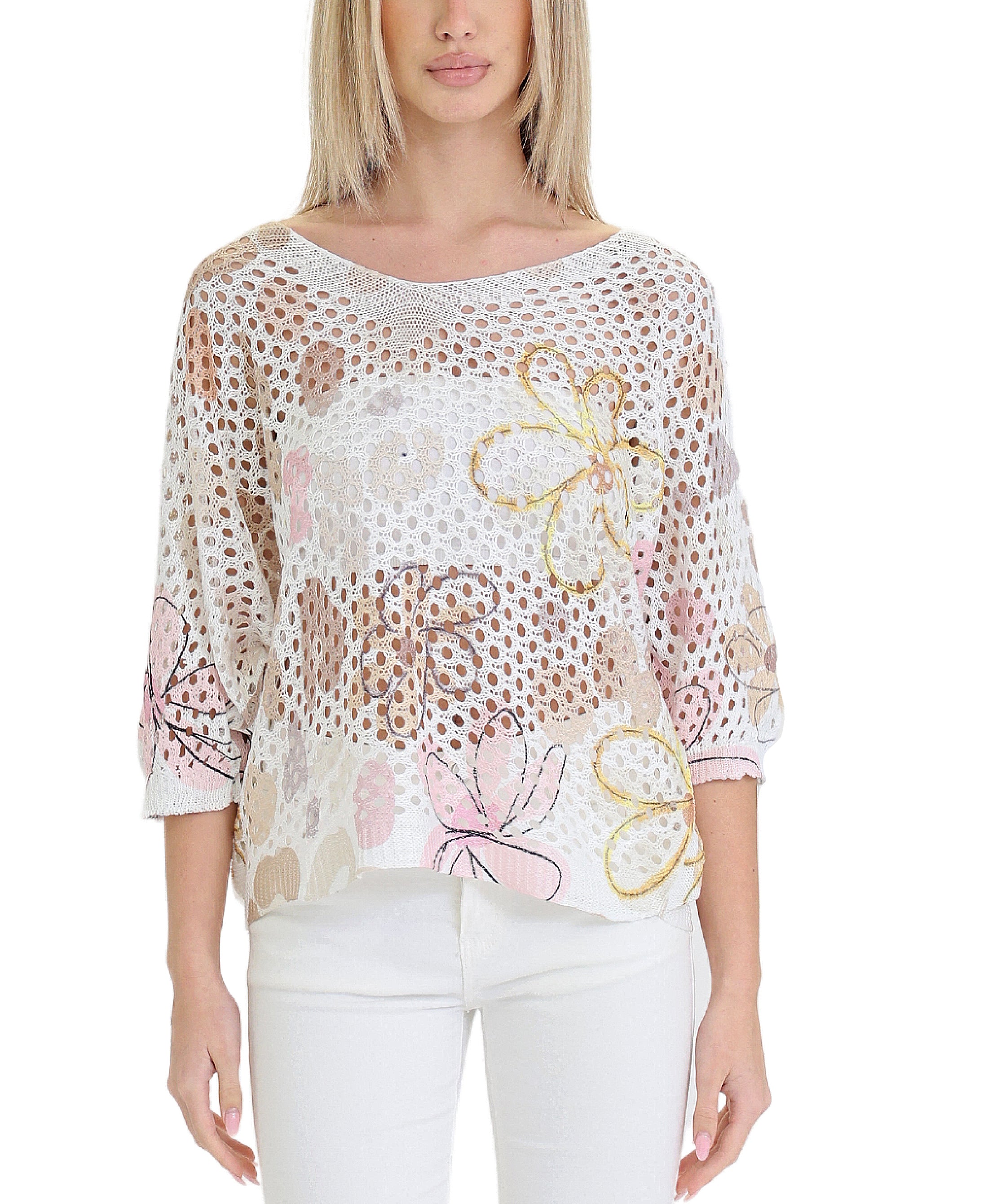 Crochet Floral Knit Top – Fox's - Online