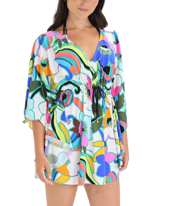 Tropical Print Swim Cover-Up view 1