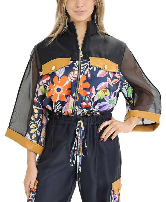 Floral Print Sheer Jacket view 