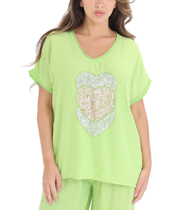 Top w/ Sequin Hearts view 1