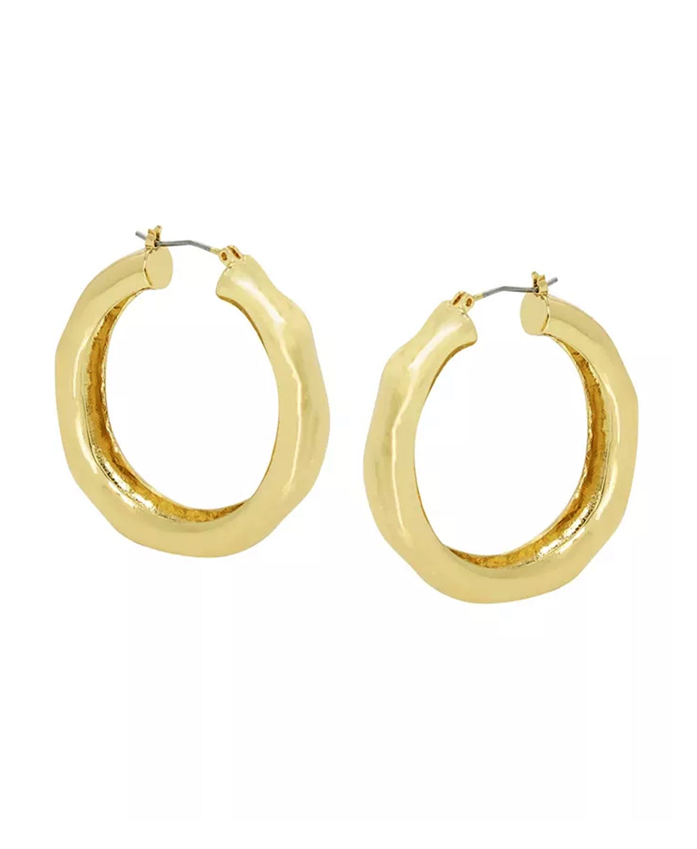 Large Sculpted Hoop Earrings view 1