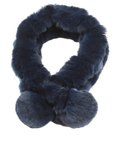 Fur Pull Thru Scarf w/ Poms image 2